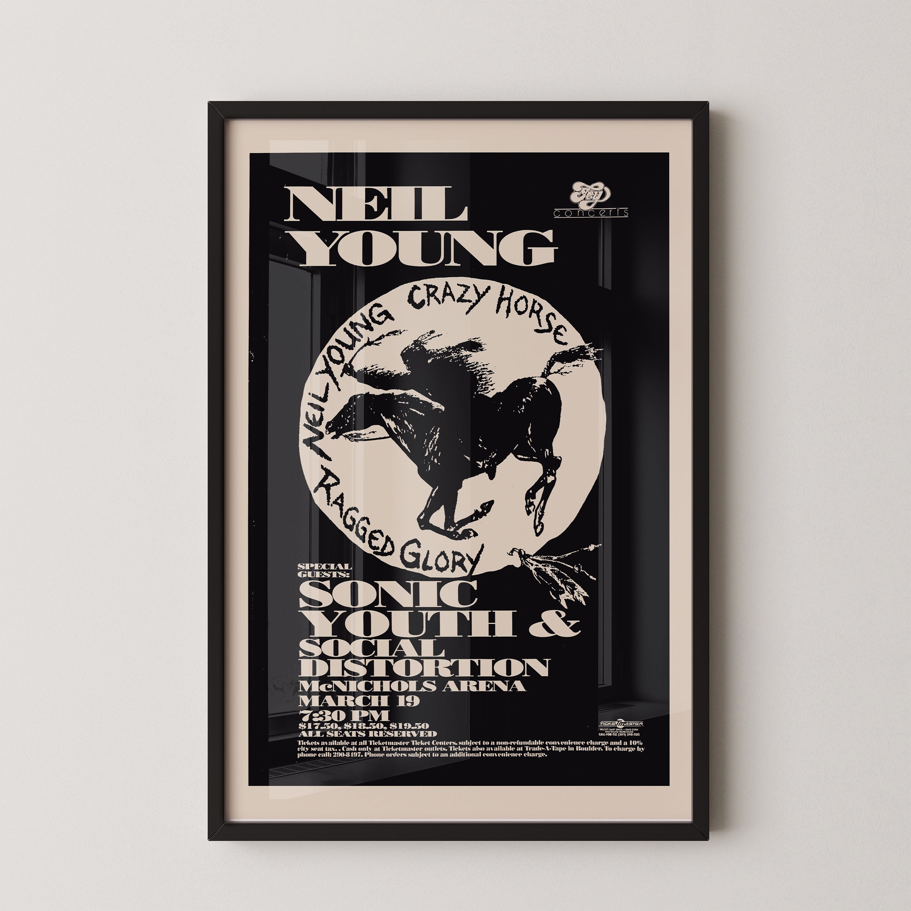 Neil Young Vintage Concert Poster | Folk Rock Art – Poster Peak
