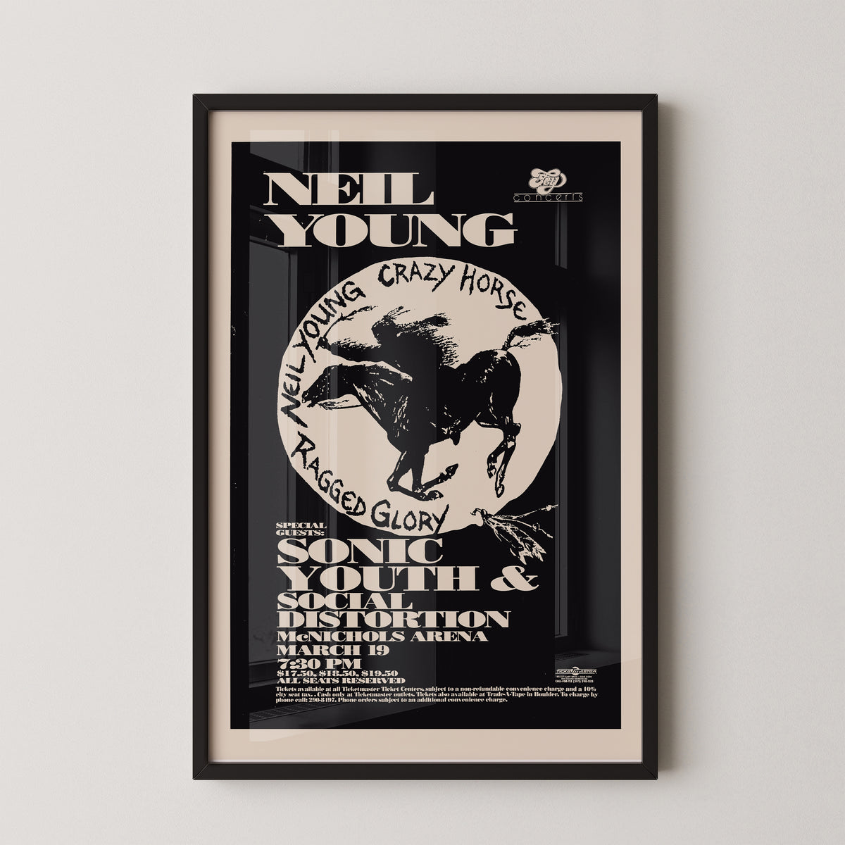Neil Young Vintage Concert Poster