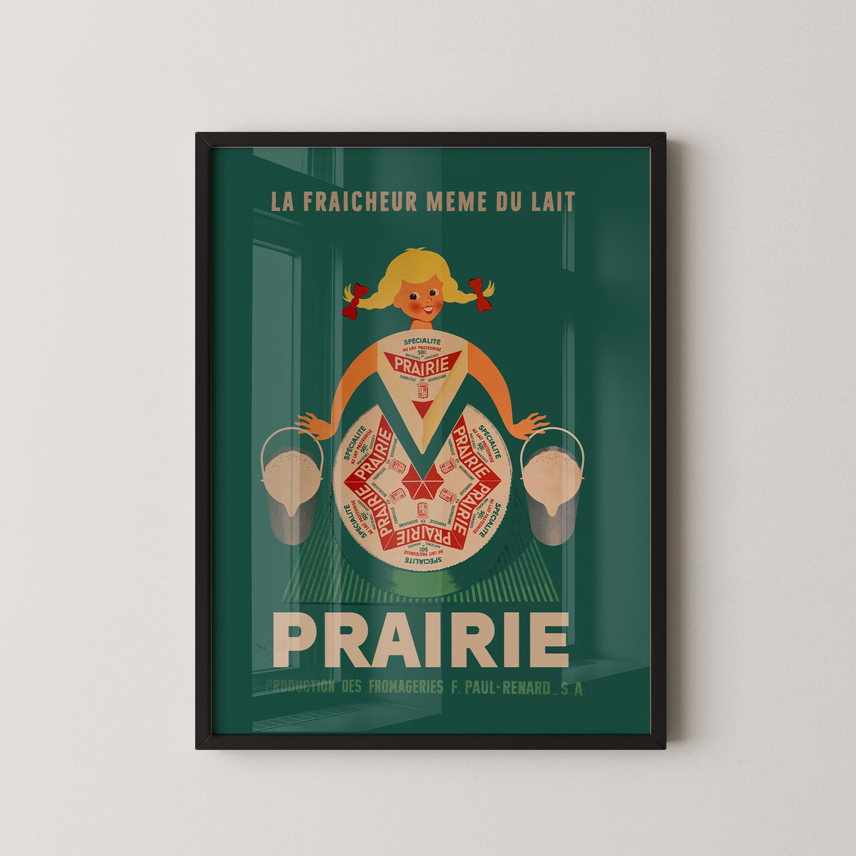 Affiche Prairie Cheese | Art culinaire vintage