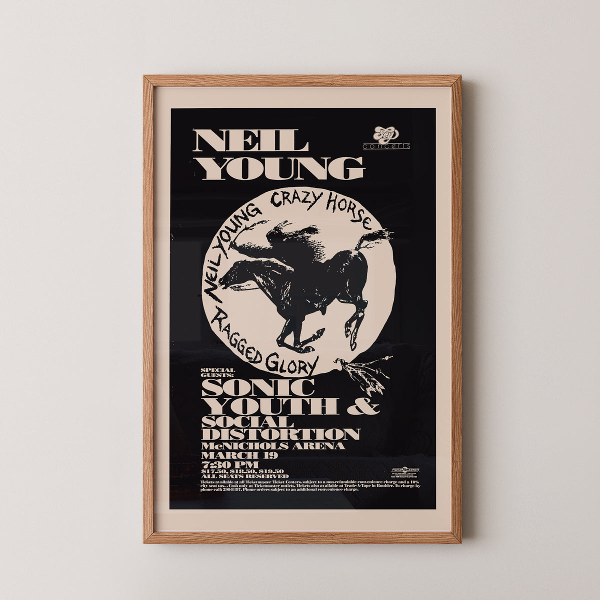 Affiche de concert vintage de Neil Young