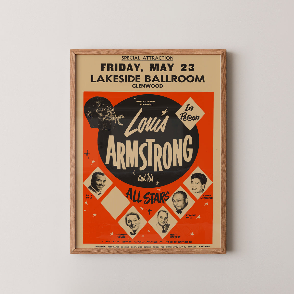 Louis Armstrong Portrait Poster – Vintage Jazz Art