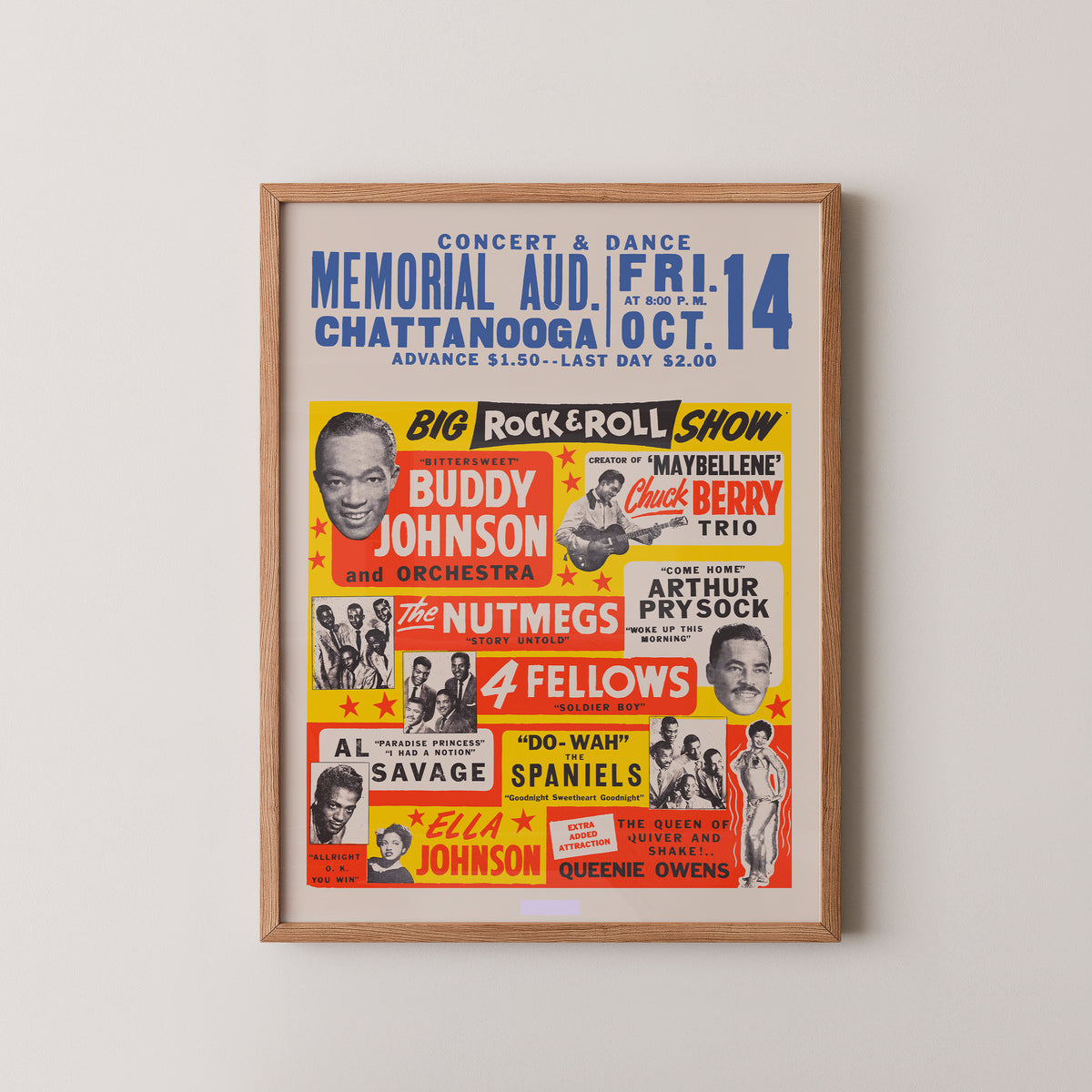 Chuck Berry 1955 Chattanooga Concert Poster