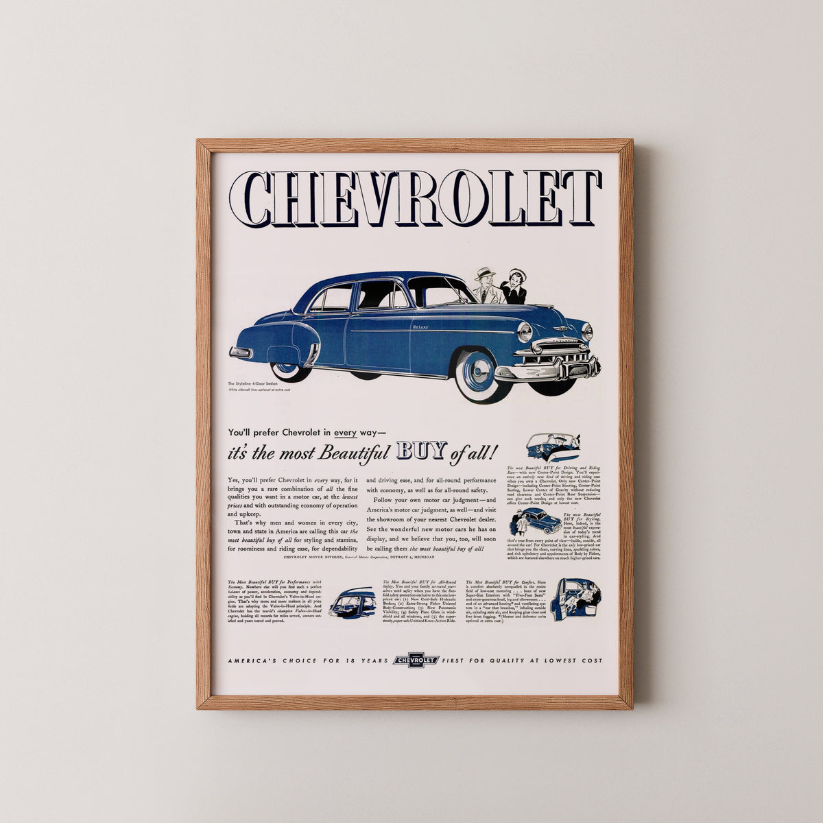 Chevrolet Styleline Deluxe Poster – Classic Car Art