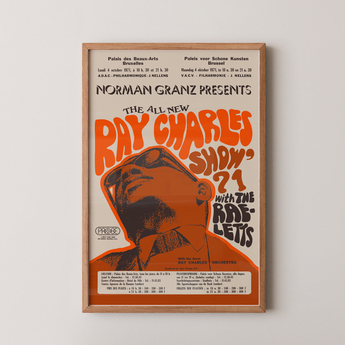 Ray Charles Konzertplakat – Vintage Musikkunst