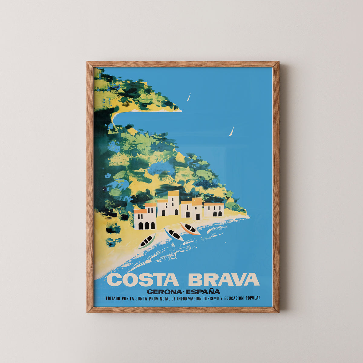 Costa Brava Summer Travel Poster – Girona Coastal Art