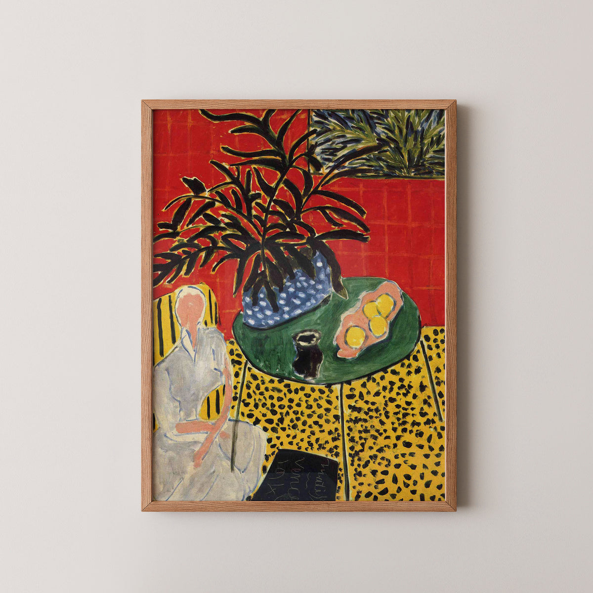 Matisse Black Fern modernist wall art in this gallery wall display for distinctive home and gallery wall decor