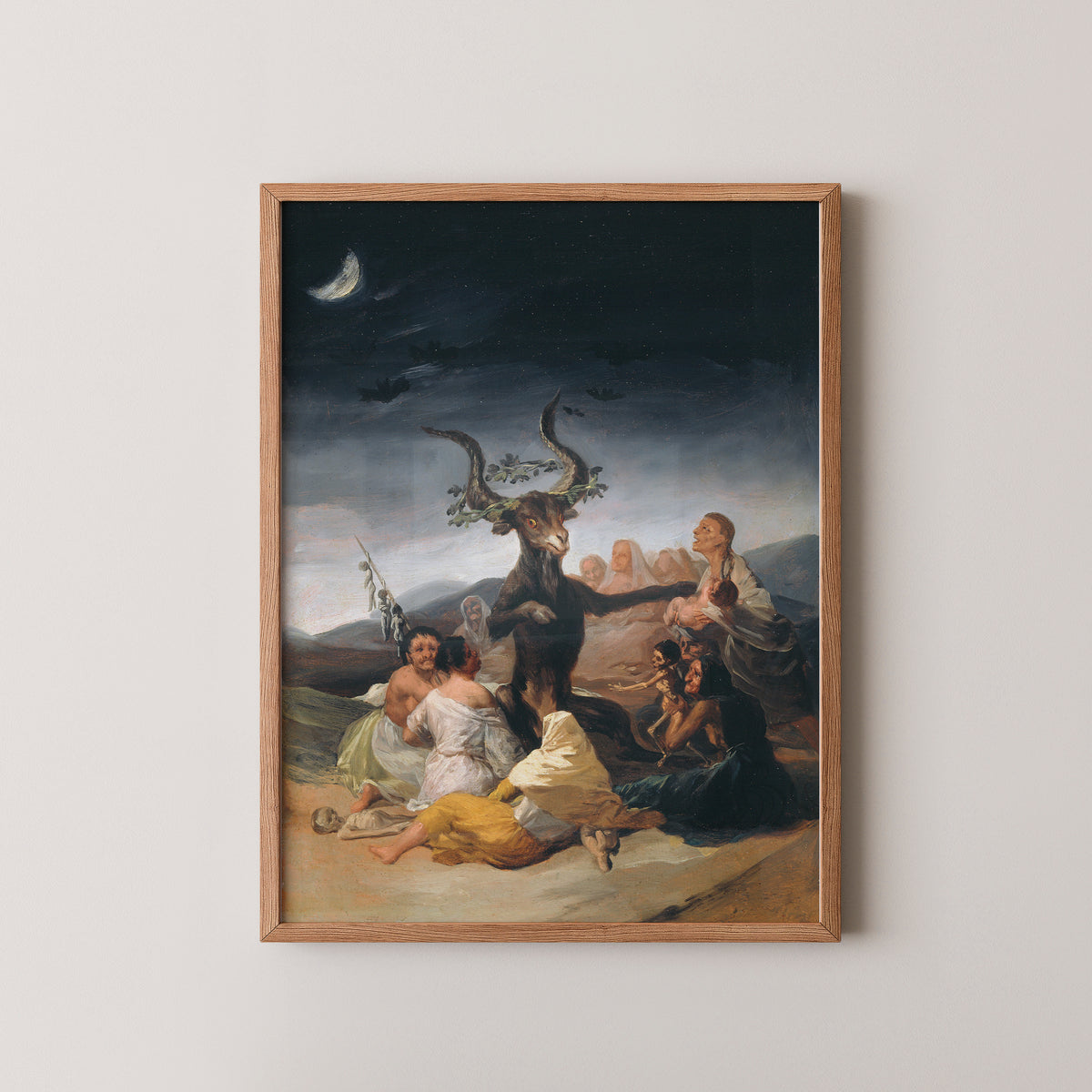 Goya Witches’ Sabbath gothic wall art in this gallery wall display for distinctive home and gallery wall decor