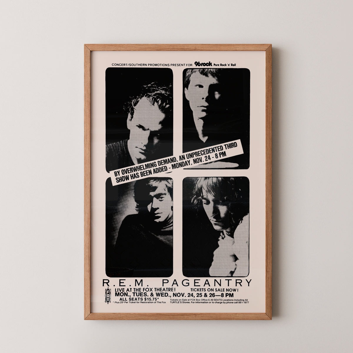 REM Pageantry Tour Poster | Konzert 1986