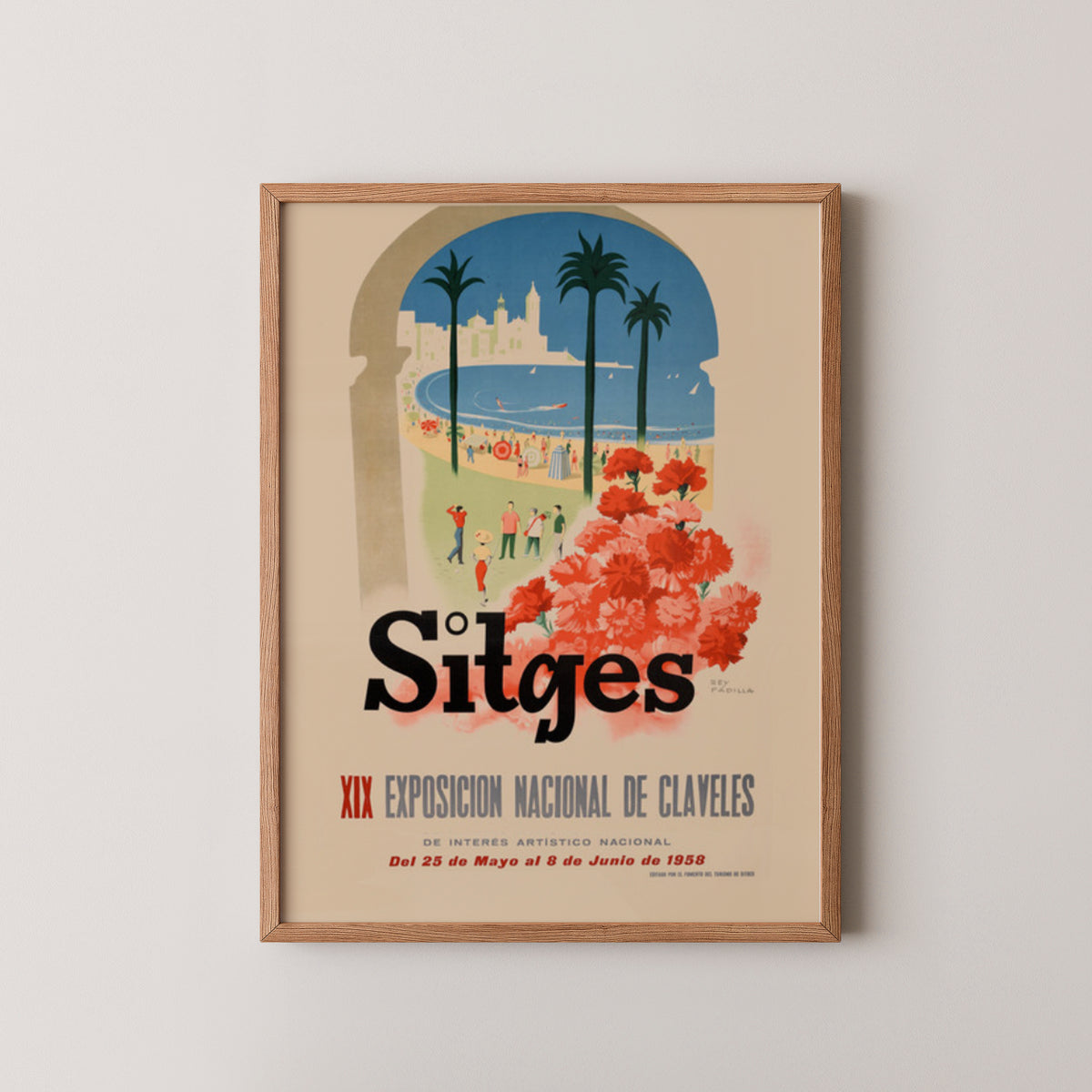 Vintage Sitges Travel Poster – Catalan Coastal Art