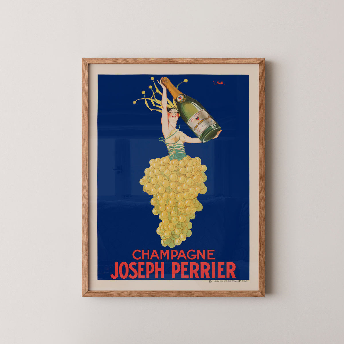 Joseph Perrier Champagne Poster | Vintage Bar Art