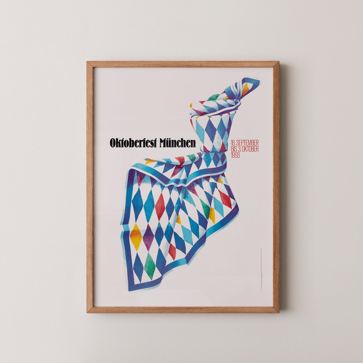 Münchner Oktoberfest 1993 Poster – Bayerische Vintage-Kunst