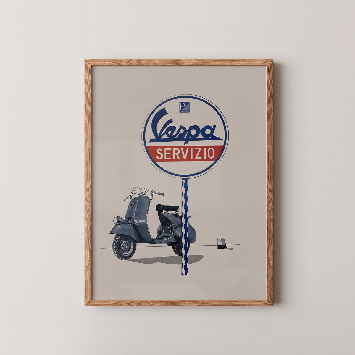 Retro Vespa Advertisement Poster – Italian Scooter Art