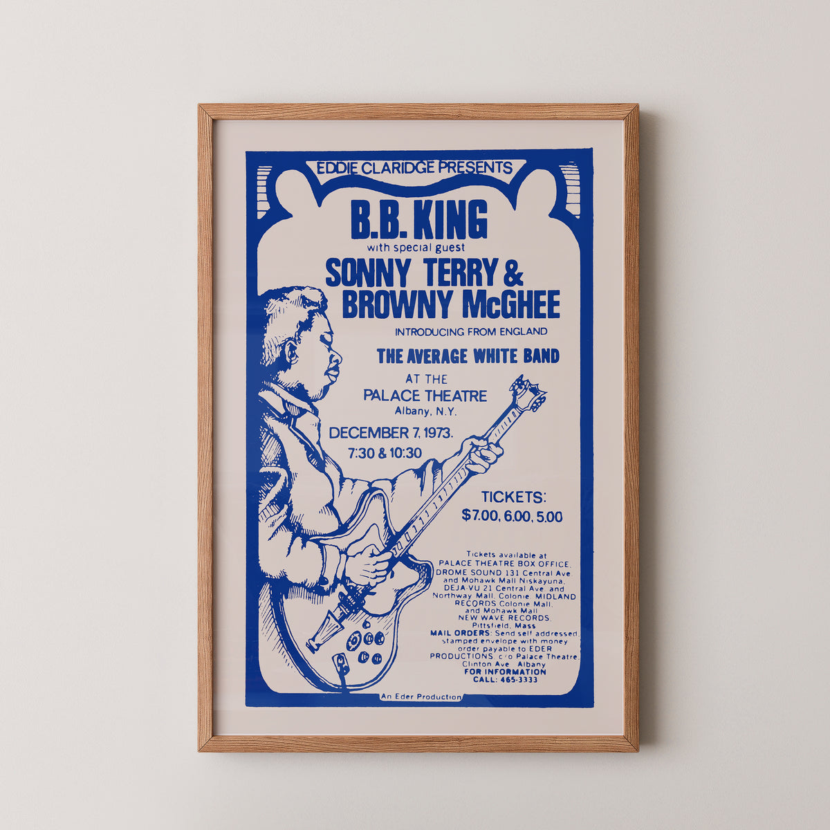 BB King Konzertposter | Vintage Blues Wandkunst