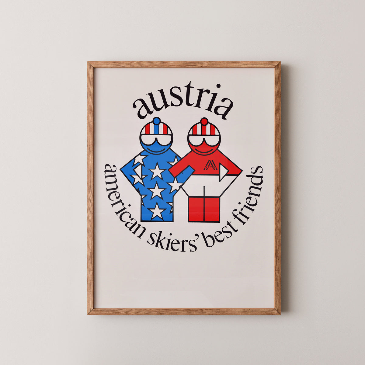 Vintage American & Austrian Ski Poster – Winter Art