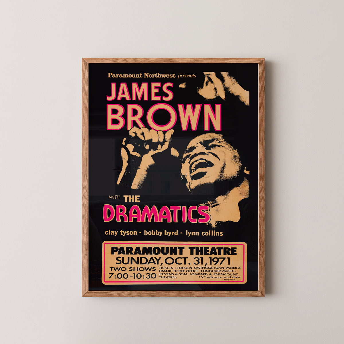 James Brown 1971 Concert Poster – Vintage Soul Art