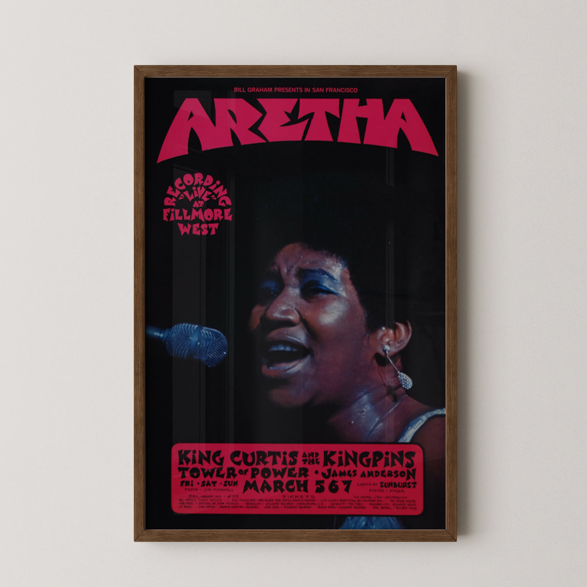 Aretha Franklin Fillmore 1971 Concert Poster
