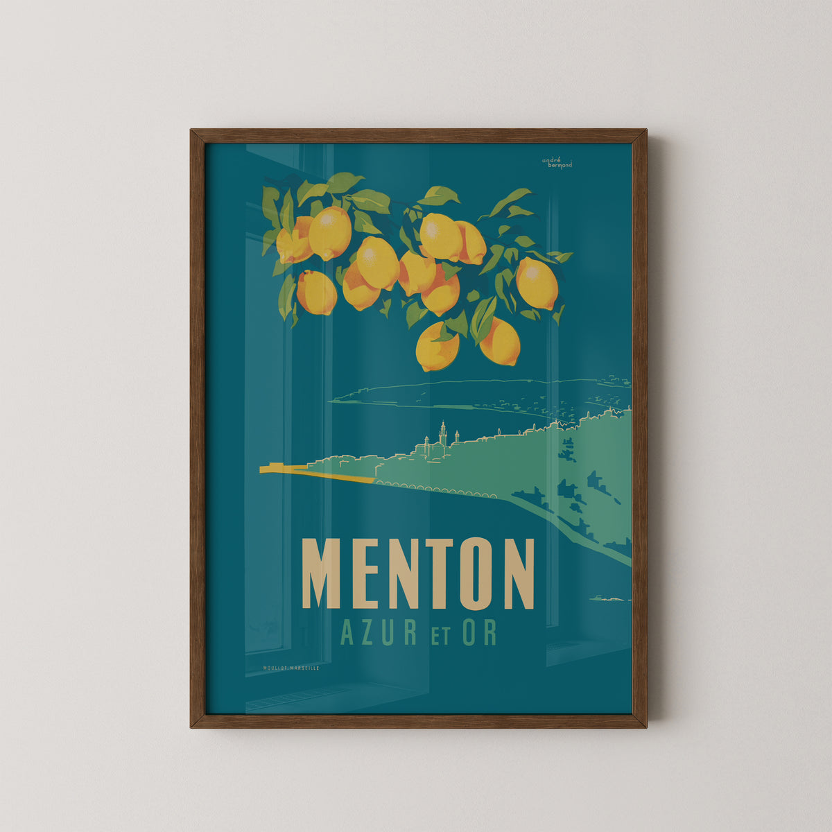 Menton Azur et Or Poster – French Riviera Travel Art