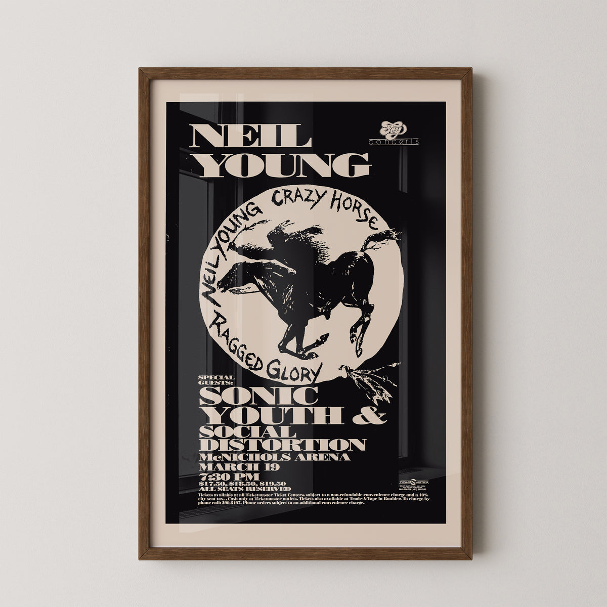 Neil Young Vintage Concert Poster