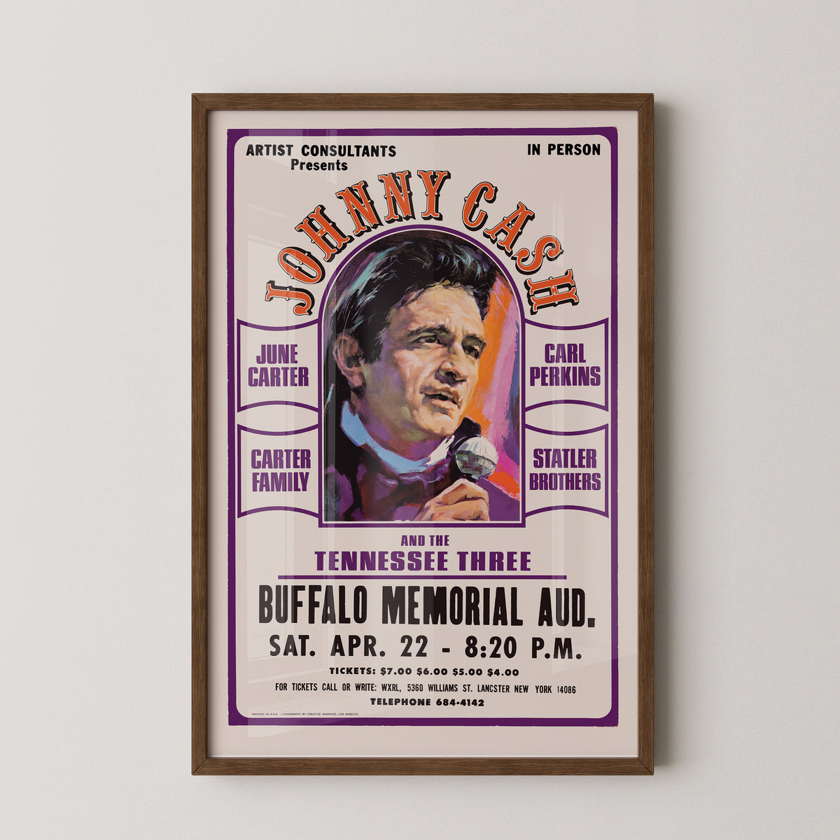 Johnny Cash Buffalo Concert Poster – Country Music Art