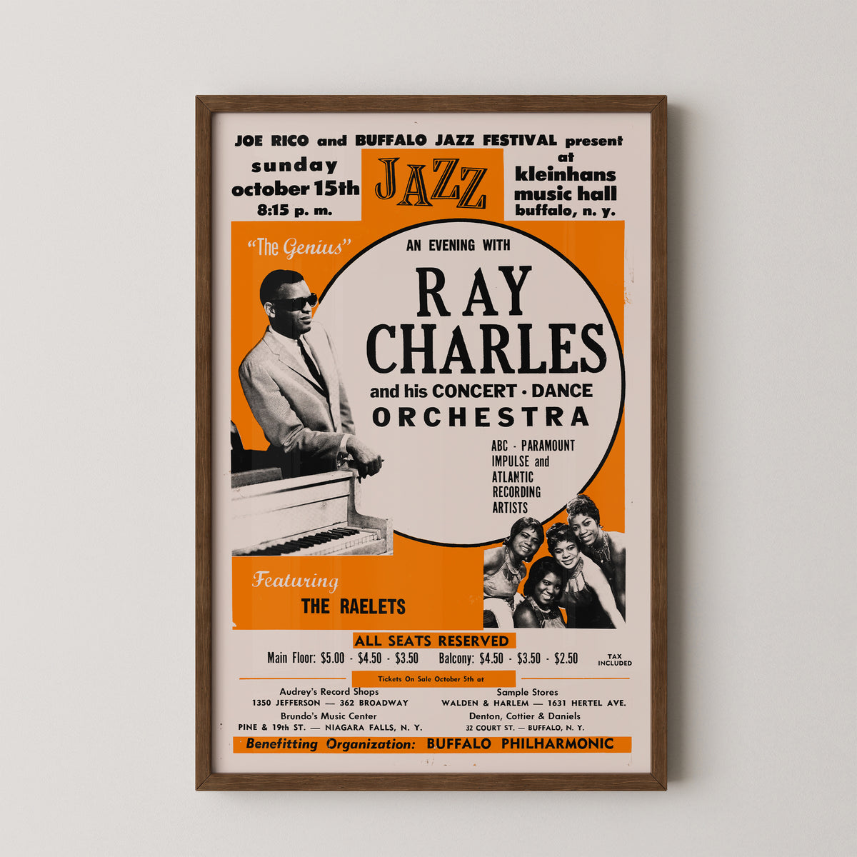 Ray Charles Jazz Konzert Poster | Jazz Wandkunst