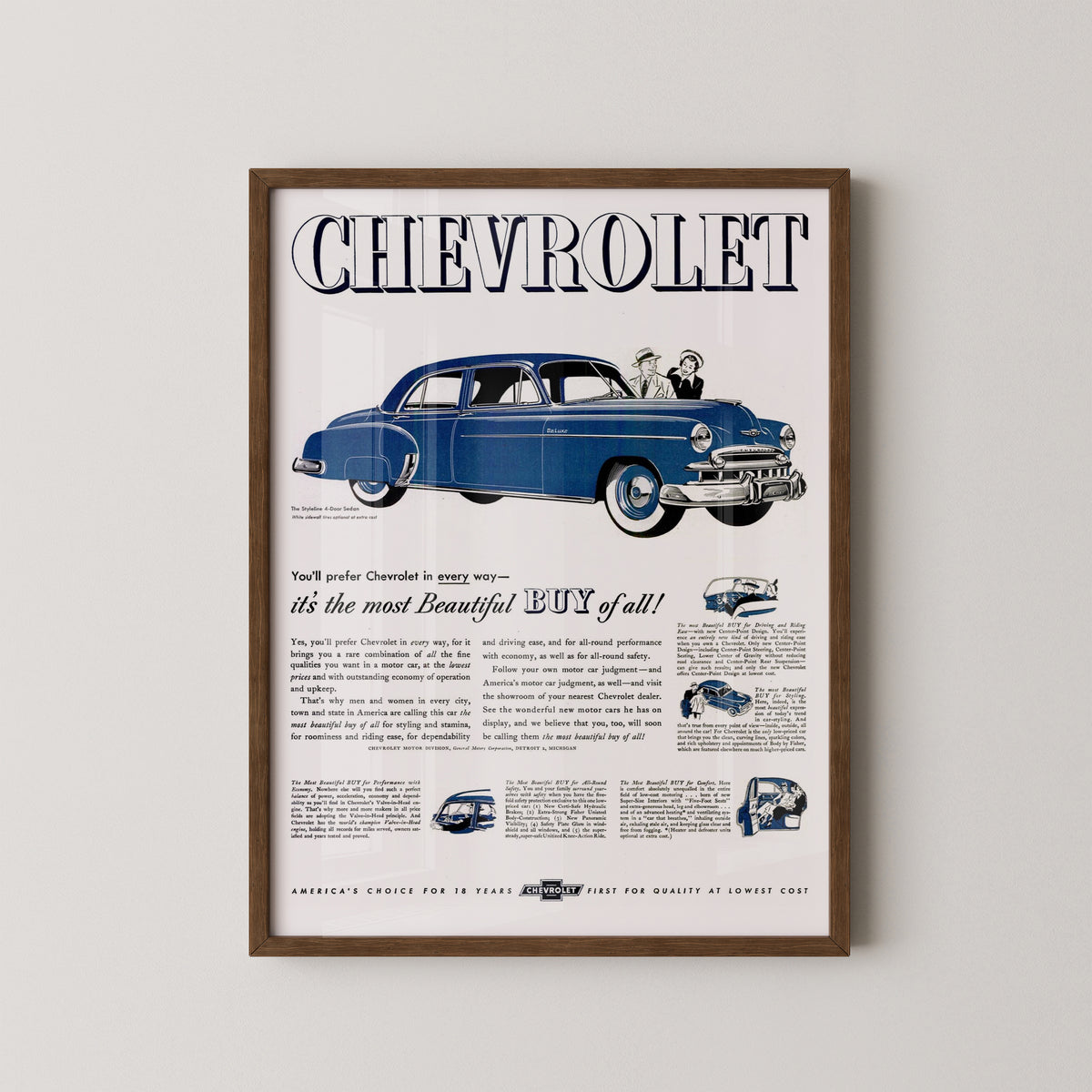 Chevrolet Styleline Deluxe Poster – Classic Car Art