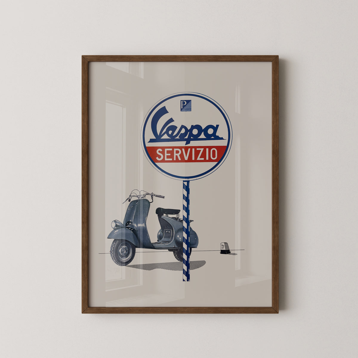 Retro Vespa Advertisement Poster – Italian Scooter Art