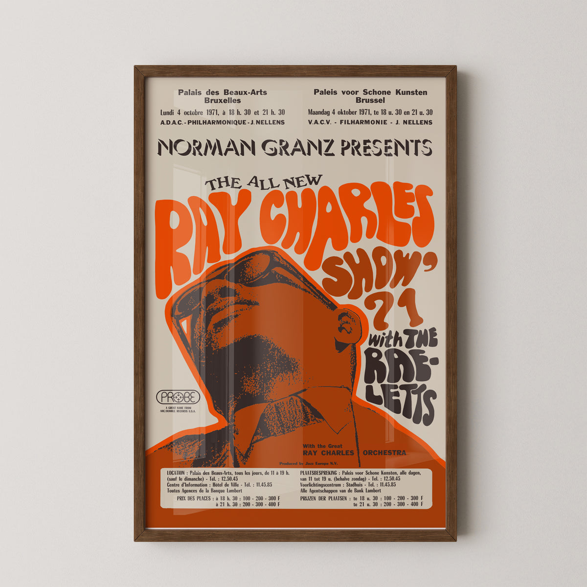 Ray Charles Konzertplakat – Vintage Musikkunst