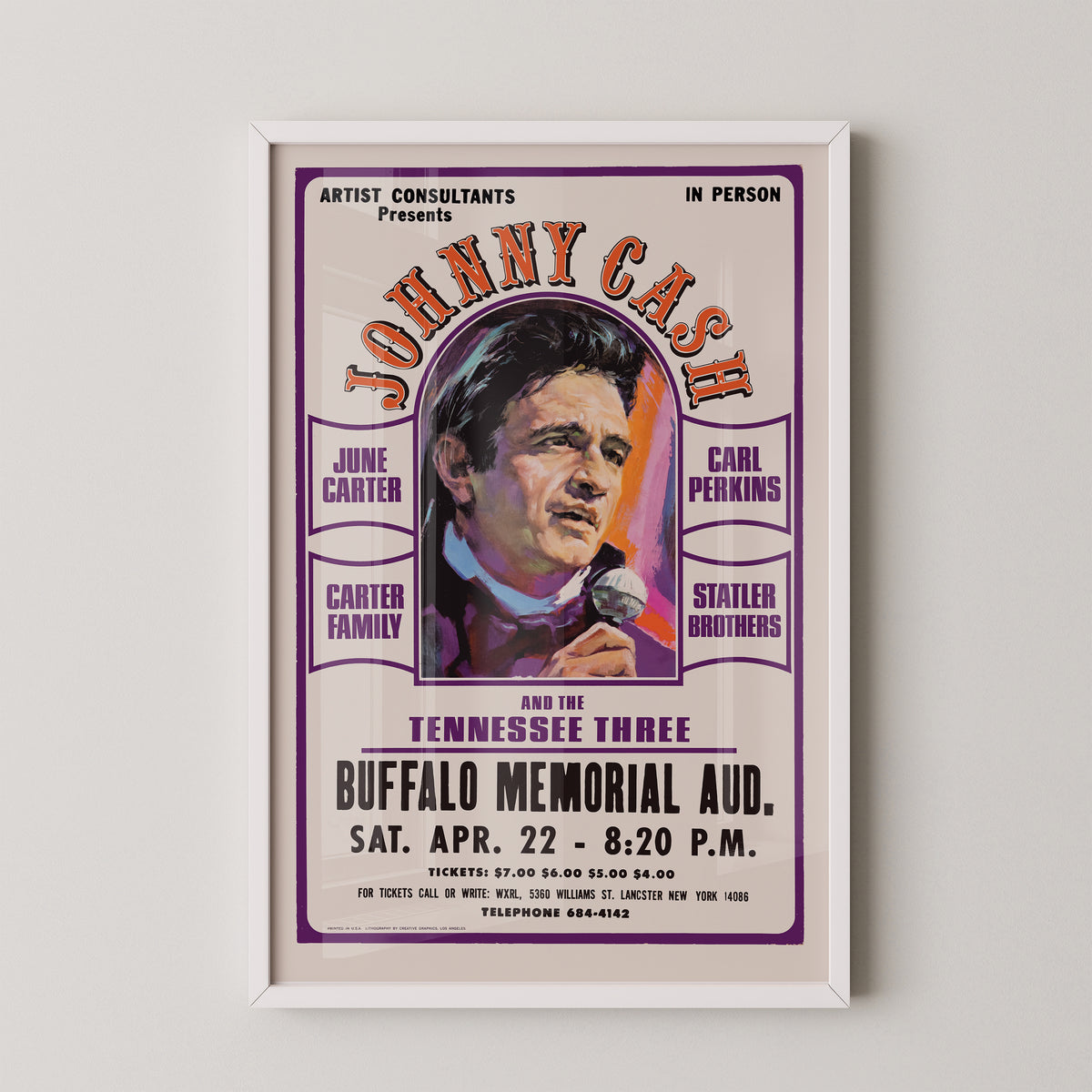 Johnny Cash Buffalo Concert Poster – Country Music Art