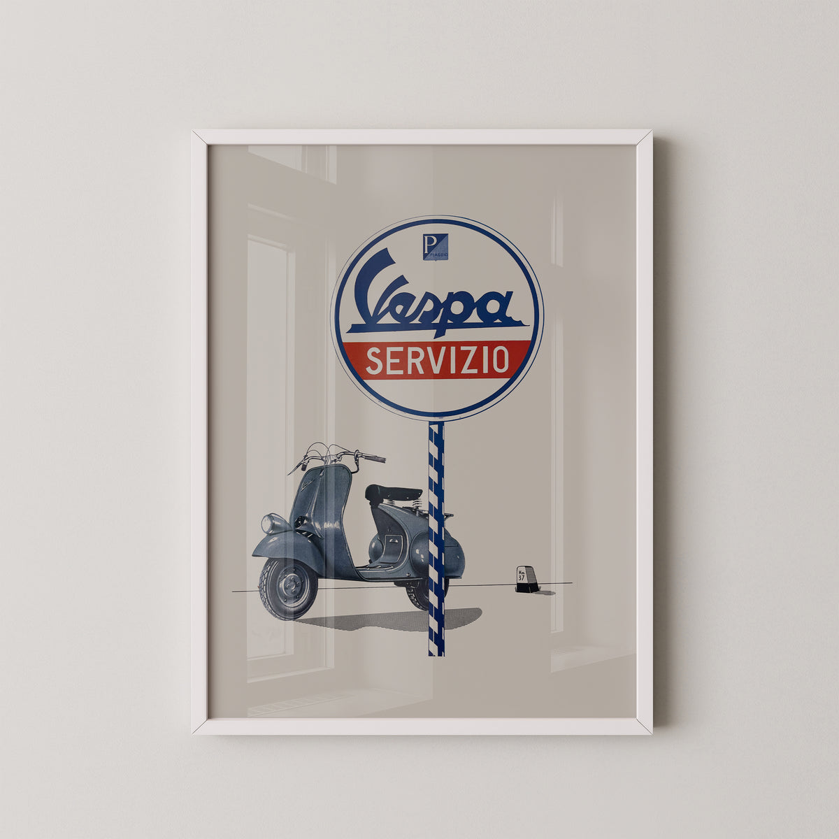 Retro Vespa Advertisement Poster – Italian Scooter Art
