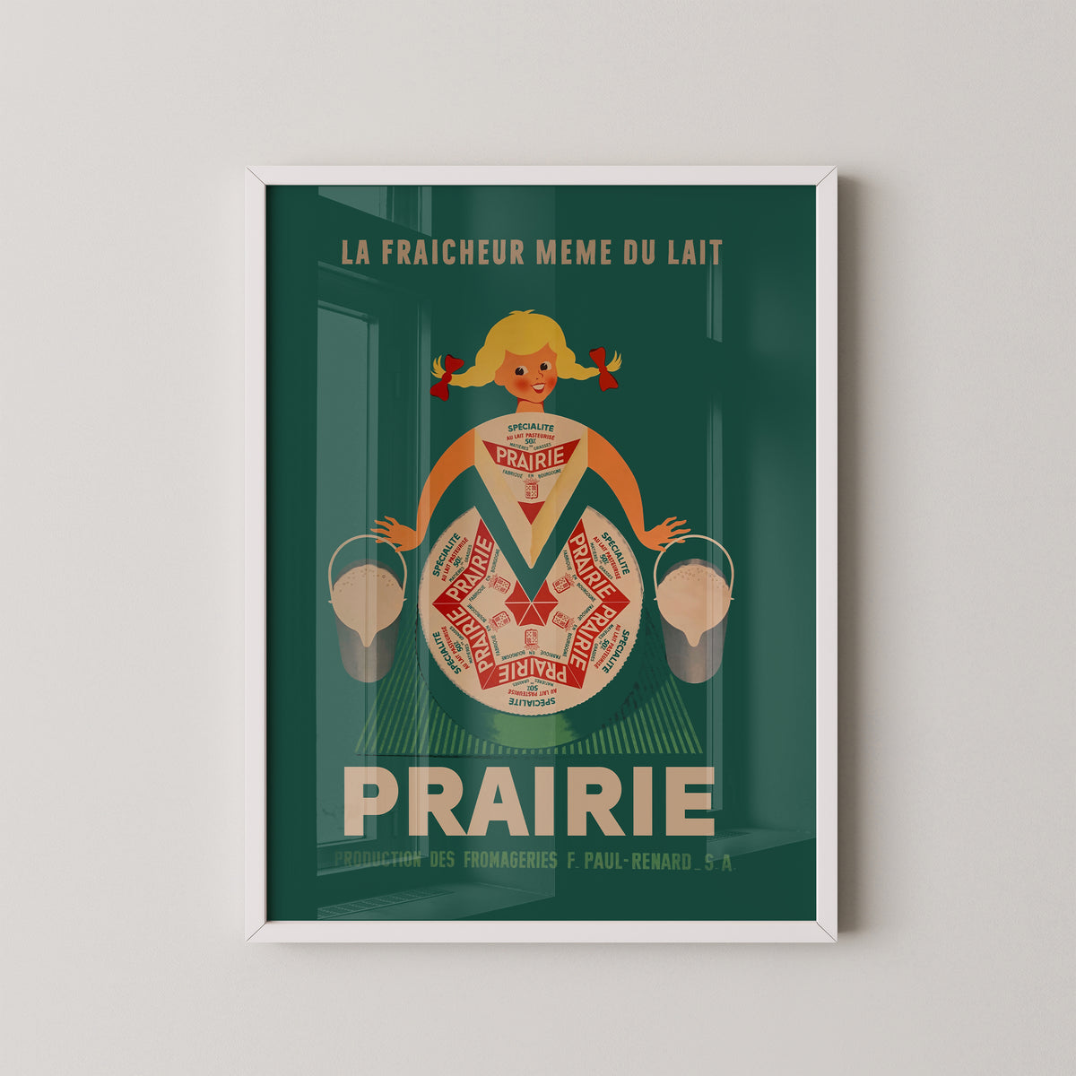 Affiche Prairie Cheese | Art culinaire vintage