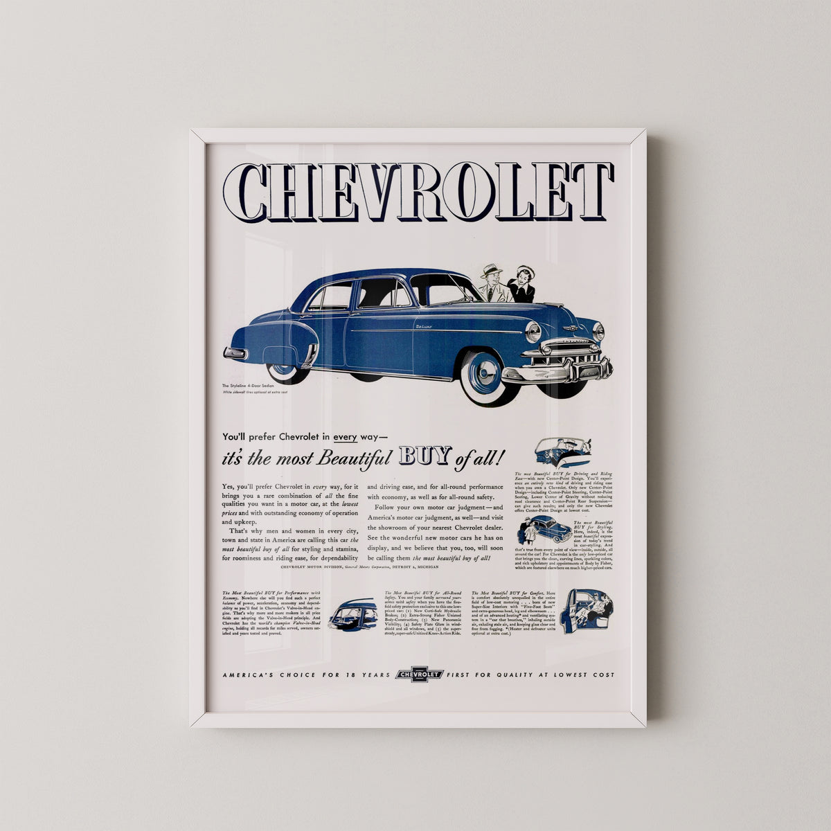 Chevrolet Styleline Deluxe Poster – Classic Car Art