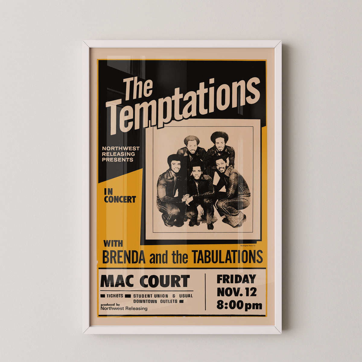 The Temptations Concert Poster – Vintage Motown Soul Art