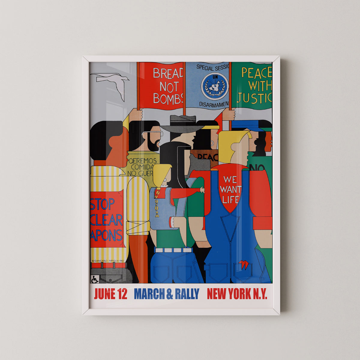 Affiche du rassemblement pour la paix - Impression de la marche pour la paix à New York
