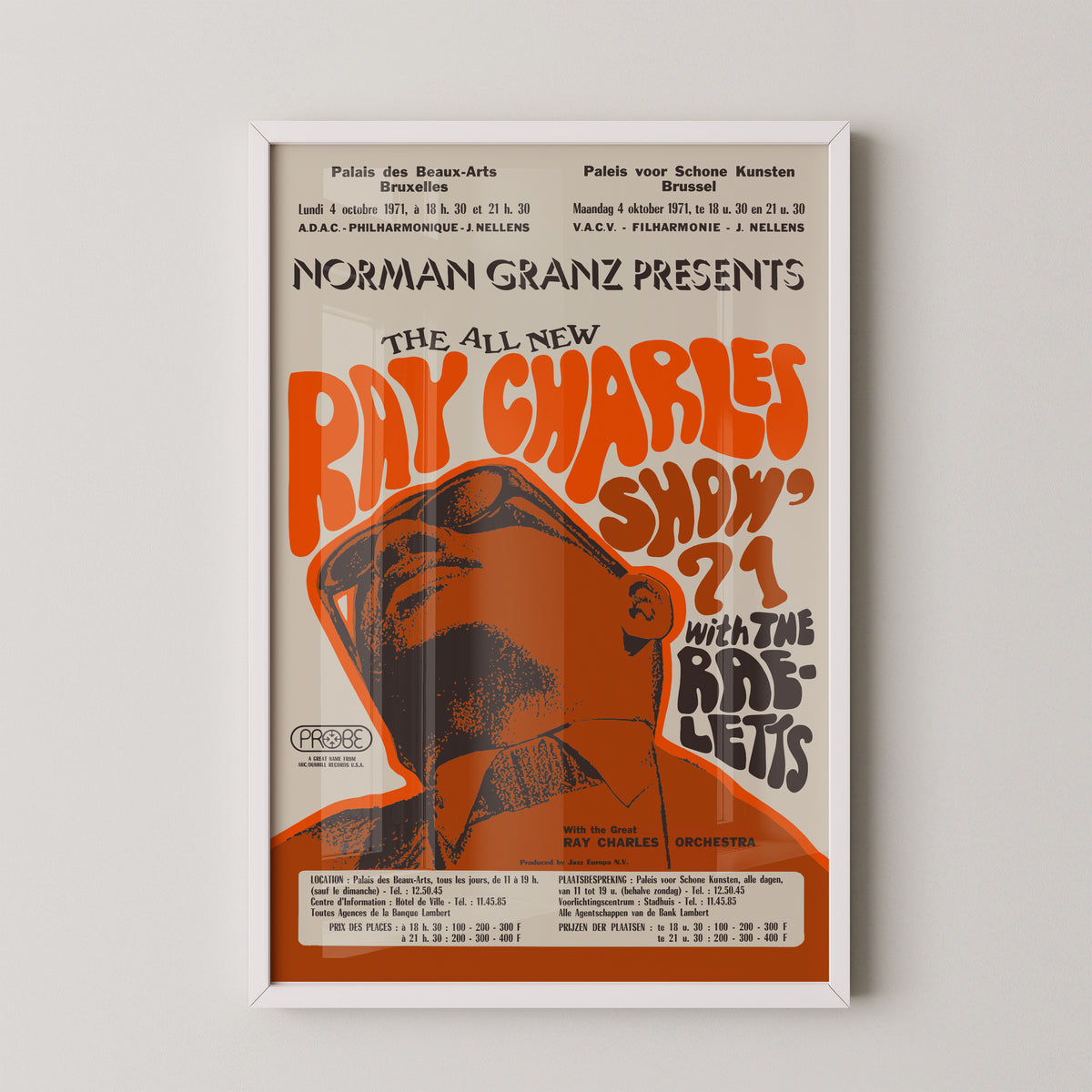 Ray Charles Konzertplakat – Vintage Musikkunst