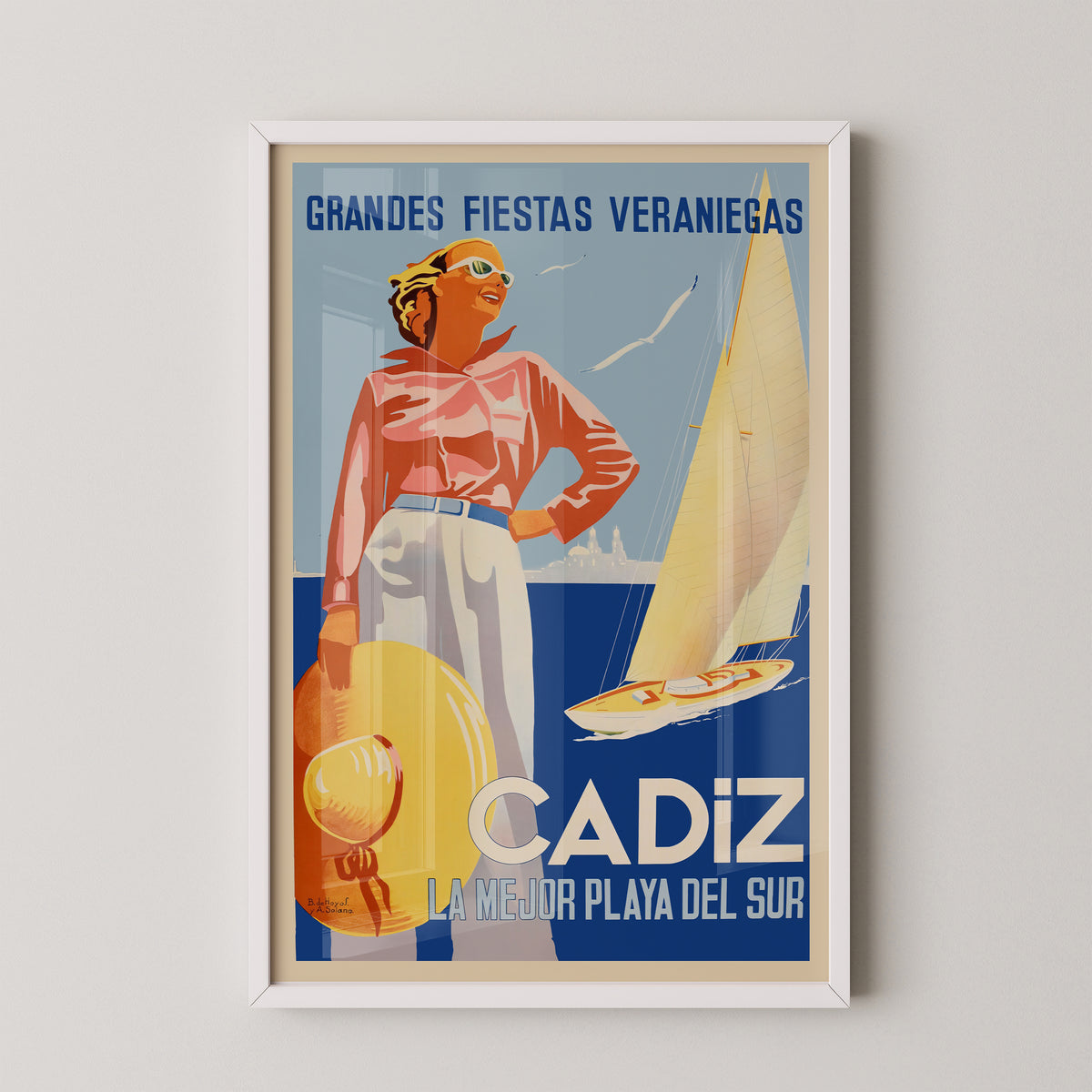Vintage Cádiz Travel Poster – Spanish Seaside Art