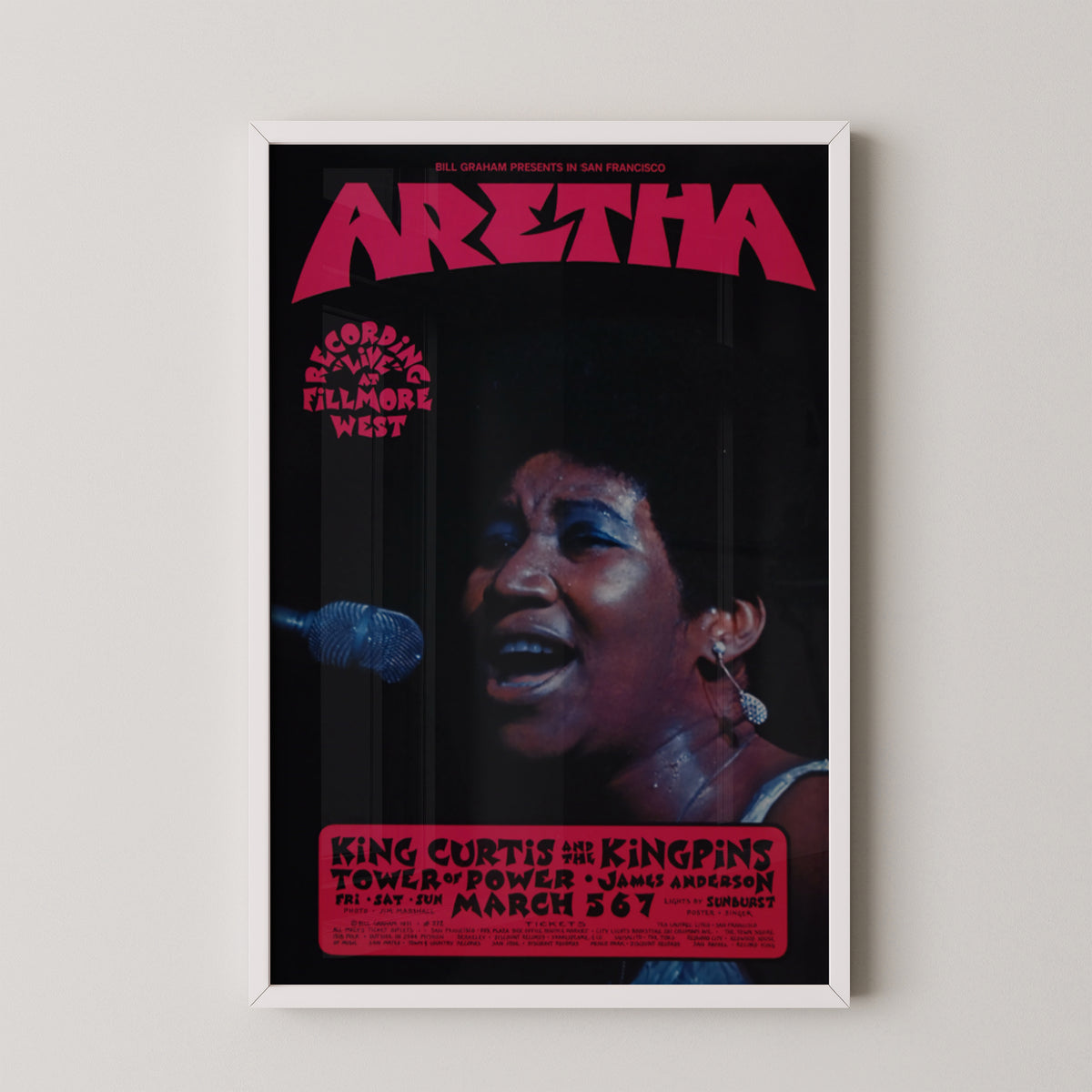 Aretha Franklin Fillmore 1971 Concert Poster