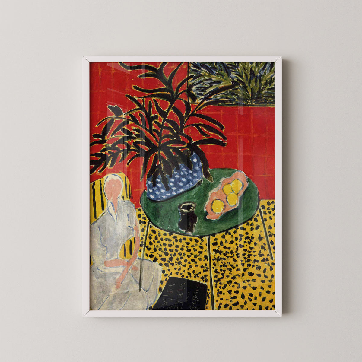 Matisse Black Fern art poster, wall art presentation, with modernist wall art character