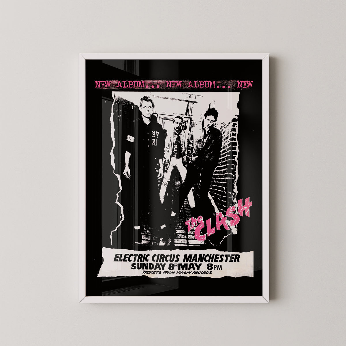 The Clash Manchester Concert Poster – Vintage Punk Art