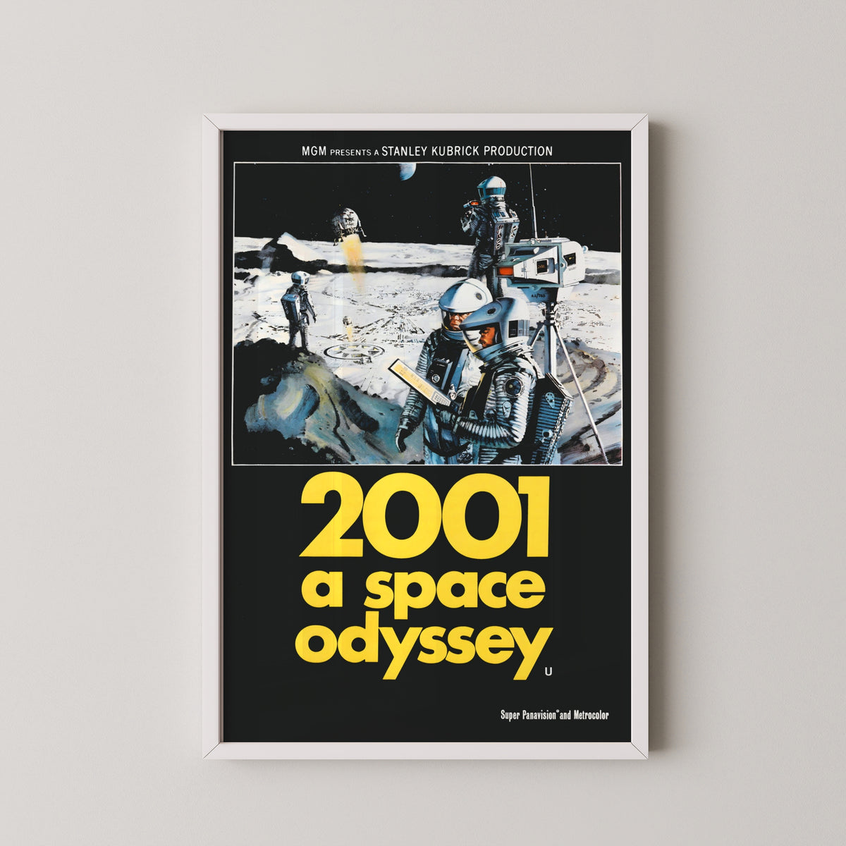 2001 space odyssey movie poster – white frame mockup