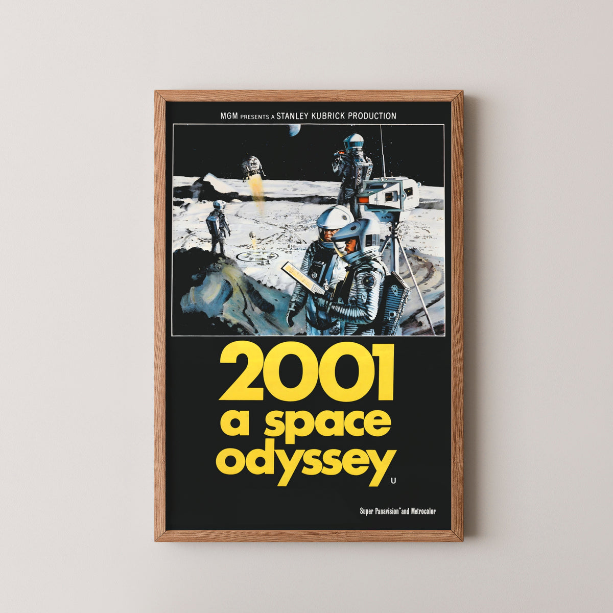 2001 space odyssey movie poster – wood frame mockup