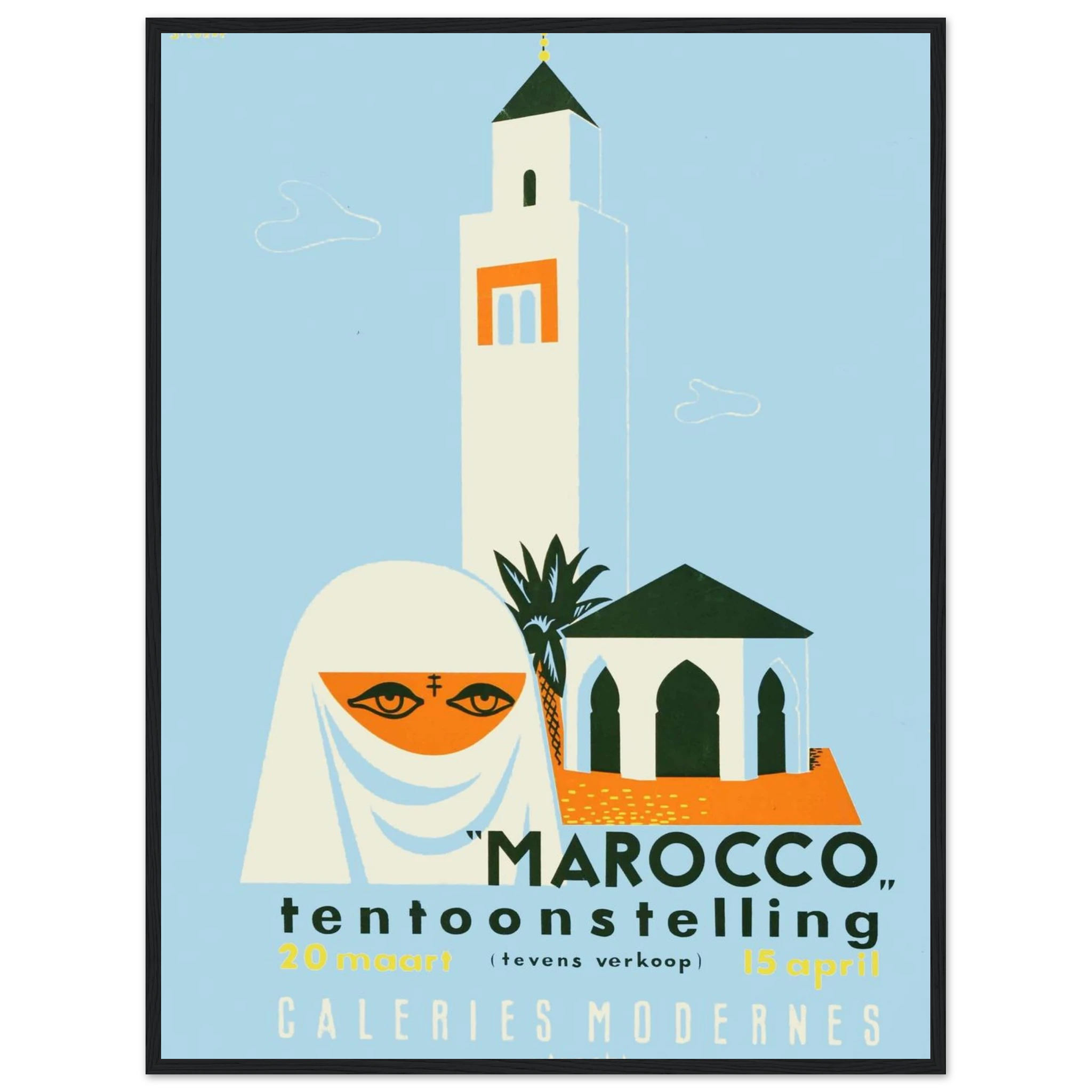 Vintage Morocco Travel Poster – finished art print