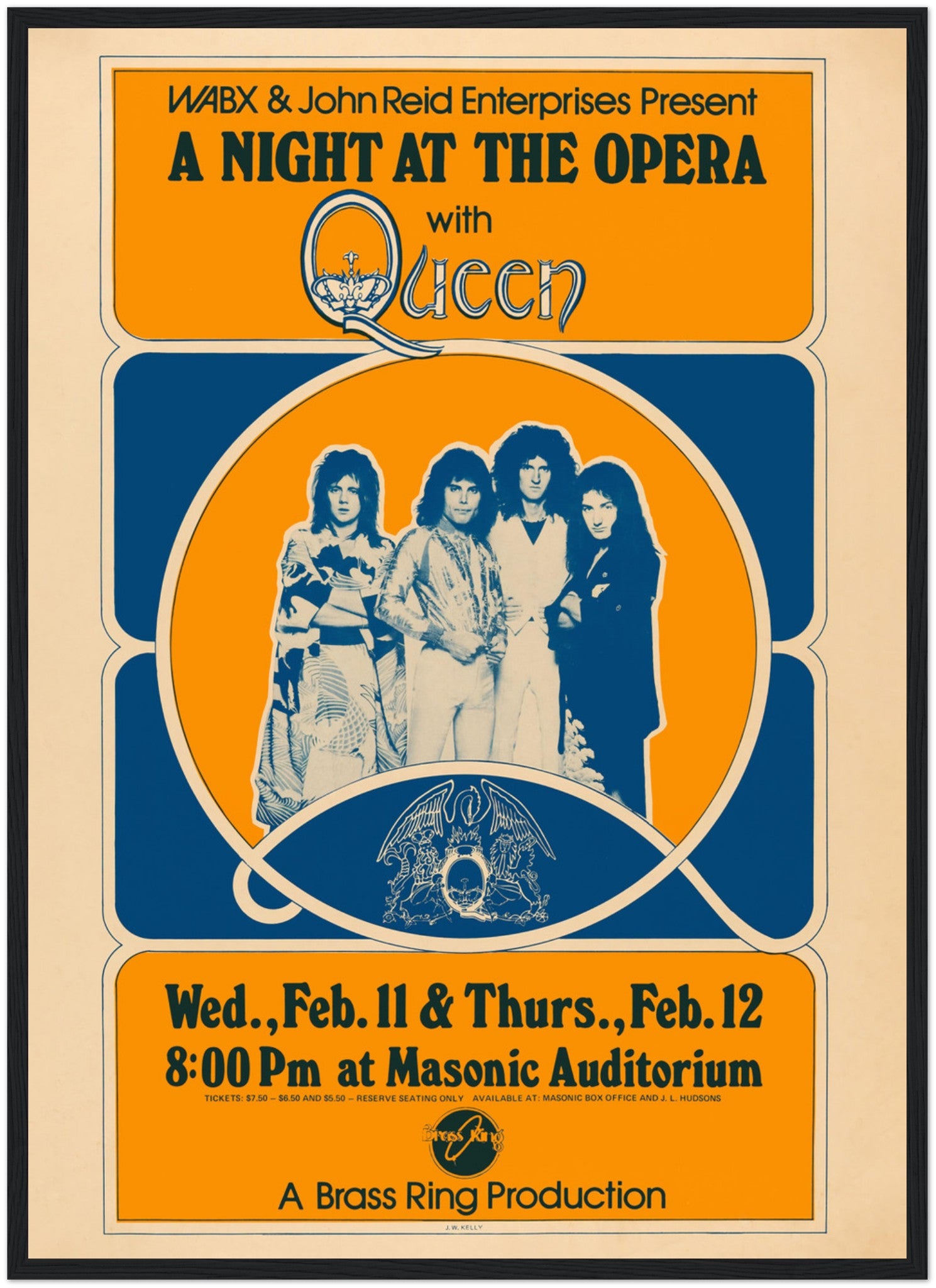 Queen 1976 Concert Poster | A Night at the Opera Tour – Poster Peak