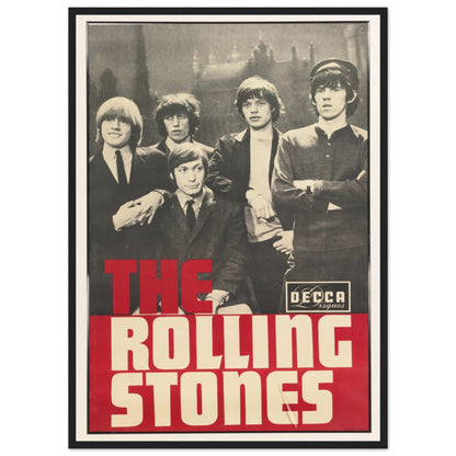 1960s rock band poster featuring The Rolling Stones photographed in early career — authentic music history collectible.