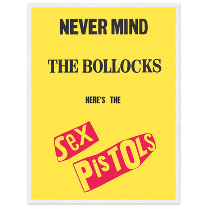 Classic 1970s punk rock wall decor from the Sex Pistols album Never Mind the Bollocks