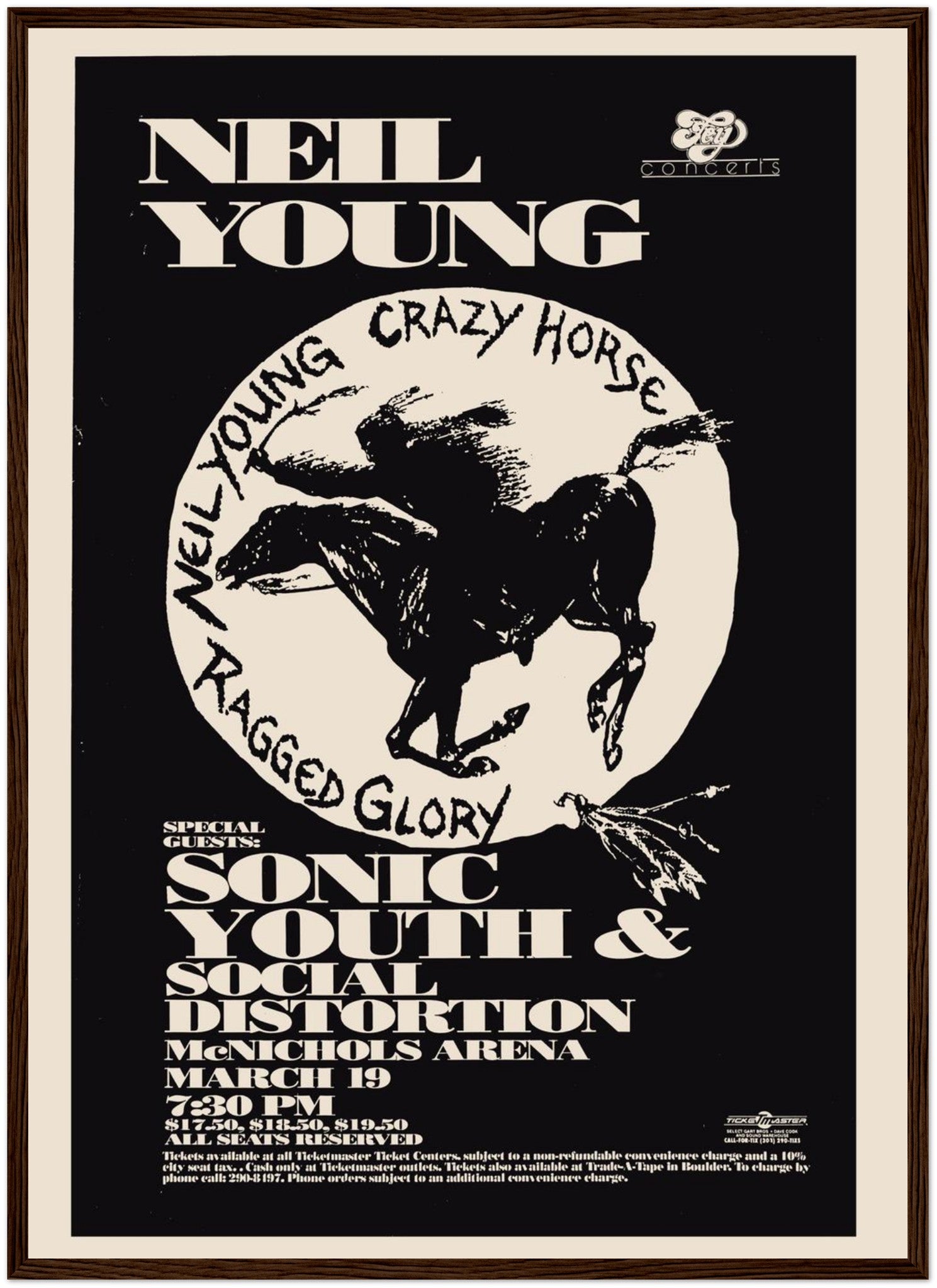 Neil Young Vintage Concert Poster | Folk Rock Art – Poster Peak