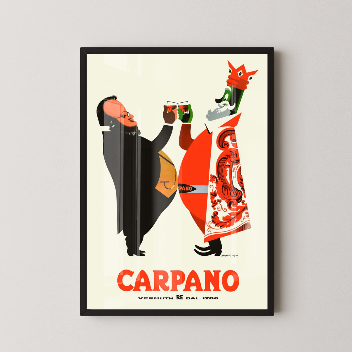Carpano Vintage Vermouth Poster – Italian Aperitif Art – black frame mockup