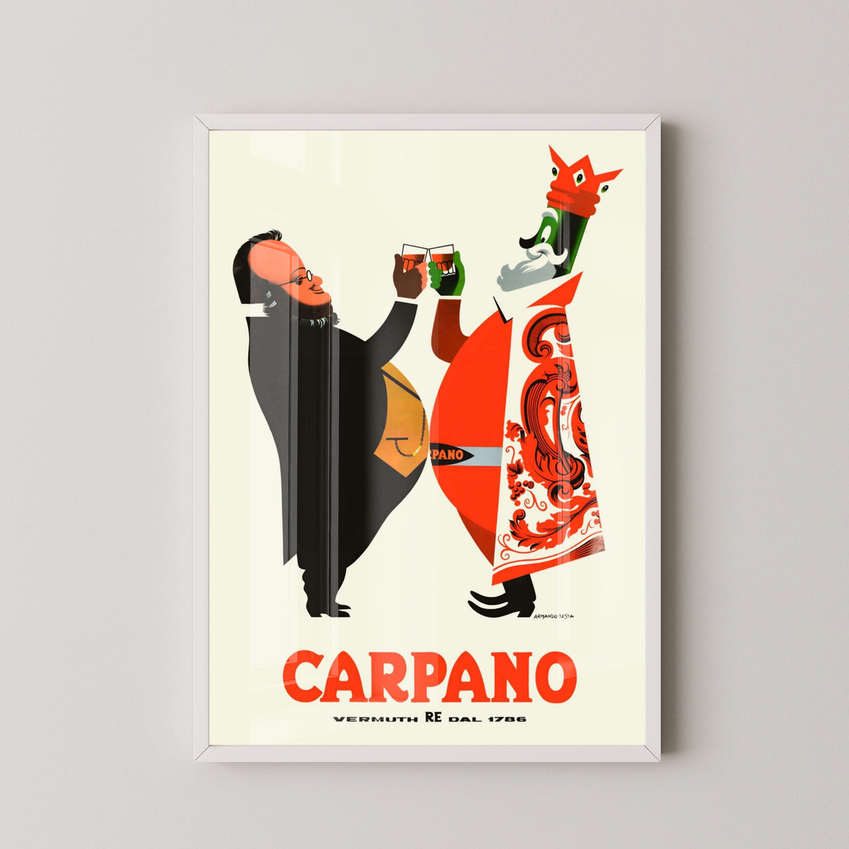 Carpano Vintage Vermouth Poster – Italian Aperitif Art – white frame mockup