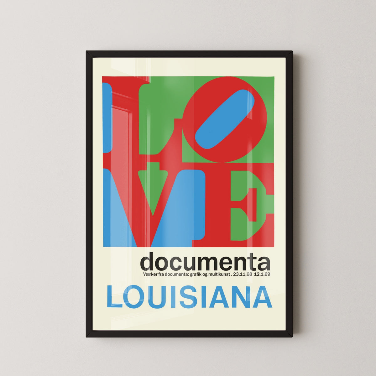 Louisiana Southern Airlines Vintage Travel Poster – black frame mockup