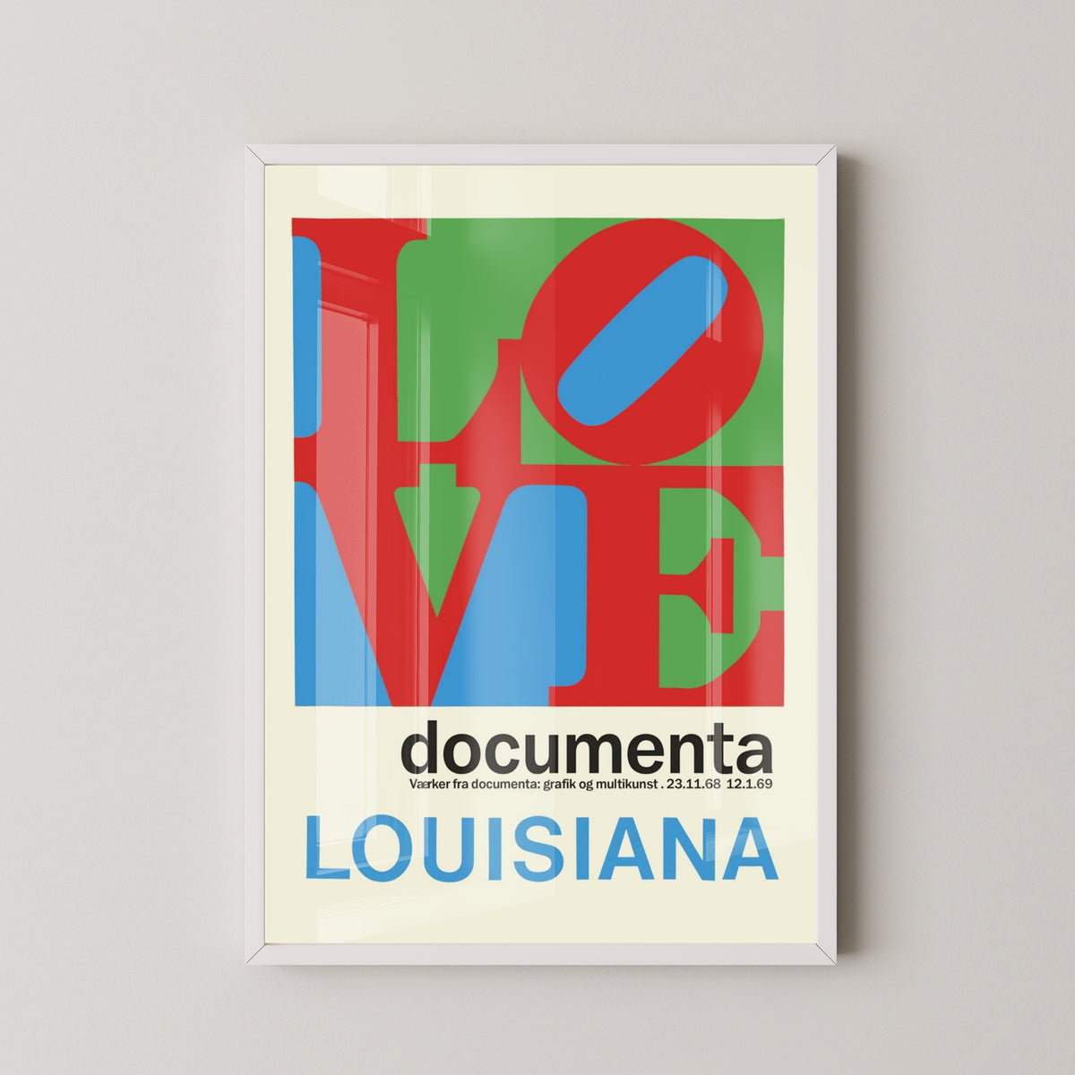 Louisiana Southern Airlines Vintage Travel Poster – white frame mockup