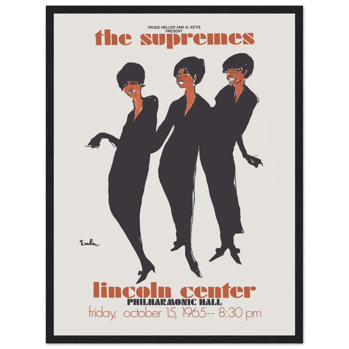 The Supremes Lincoln Center Concert Poster – black frame mockup